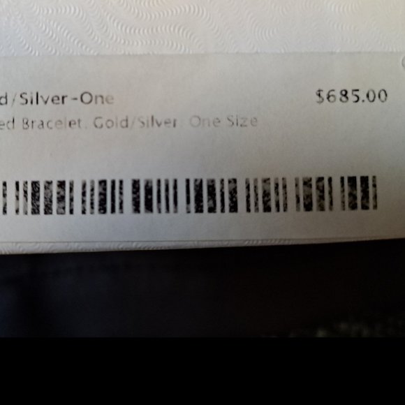 Tom Binns Spike Collar Infinity Bracelet.  Gold band, silver spikes. - Picture 5 of 8